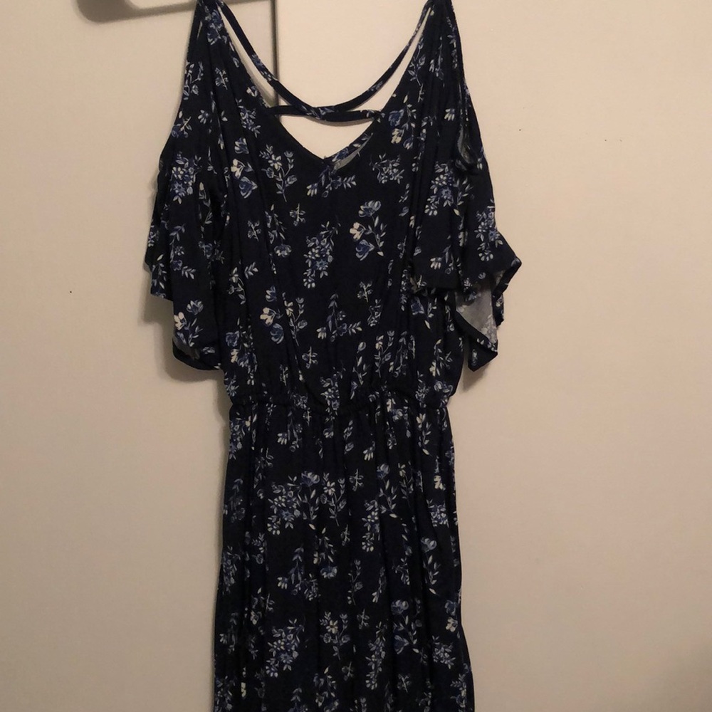 Hollister Navy Blue Cold Shoulder Romper